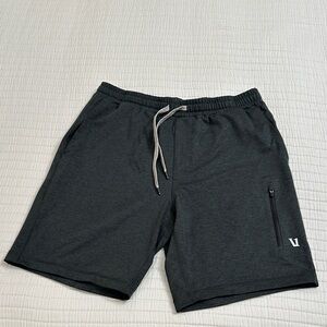 Vuori Sunday Performance Short, 8” inseam, heathered green, size medium